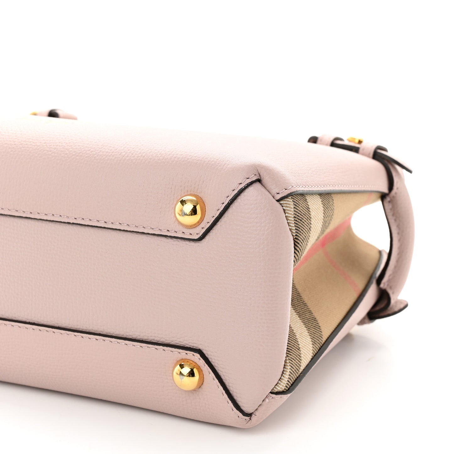 Derby Calfskin House Check Small Banner Tote Pink