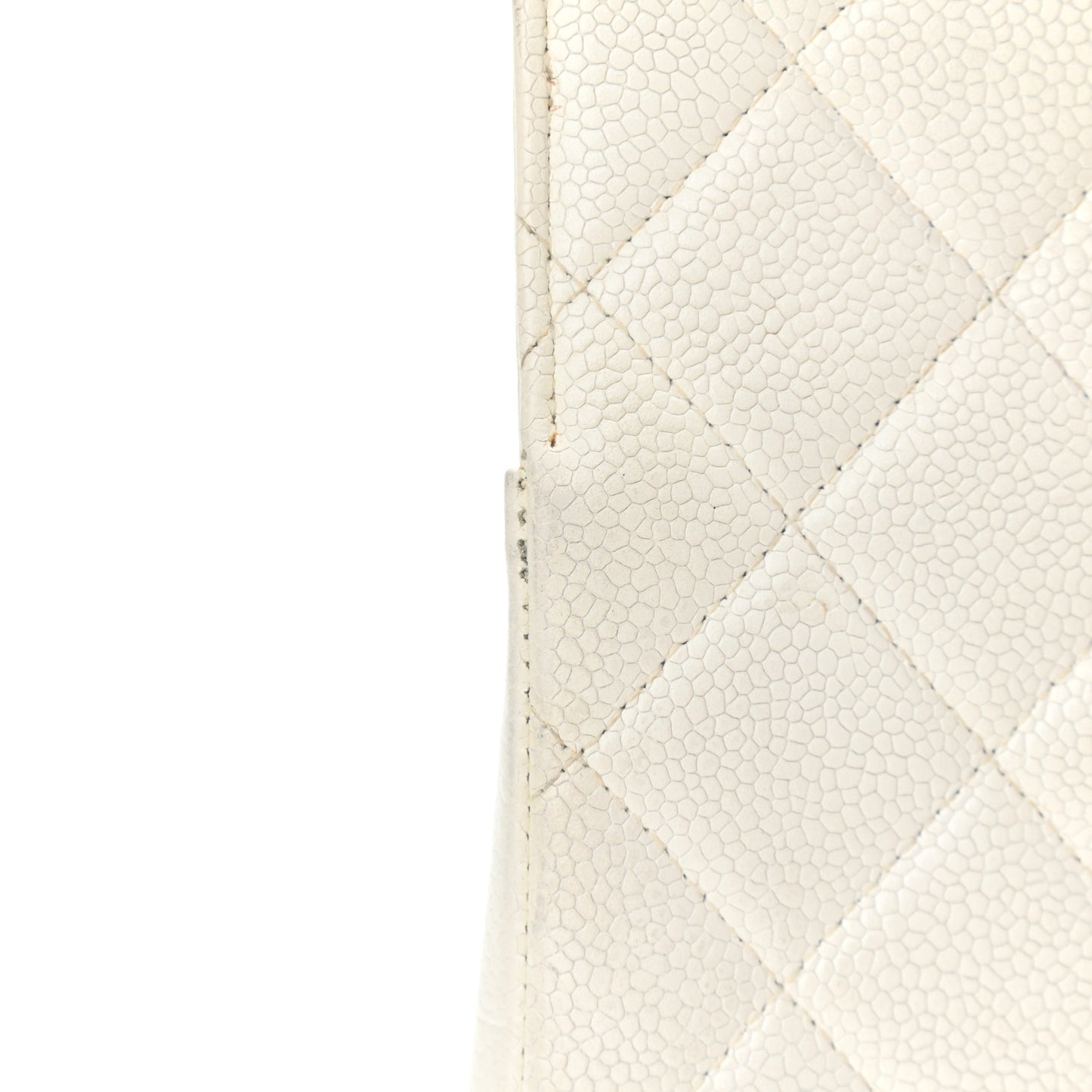 Caviar Quilted CC Tote White