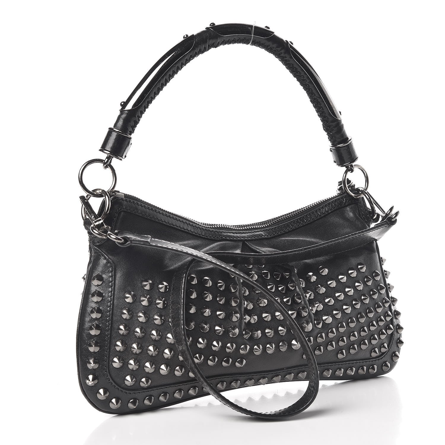 Burberry Prorsum Lambskin Studded Crossbody Black 3 of 10