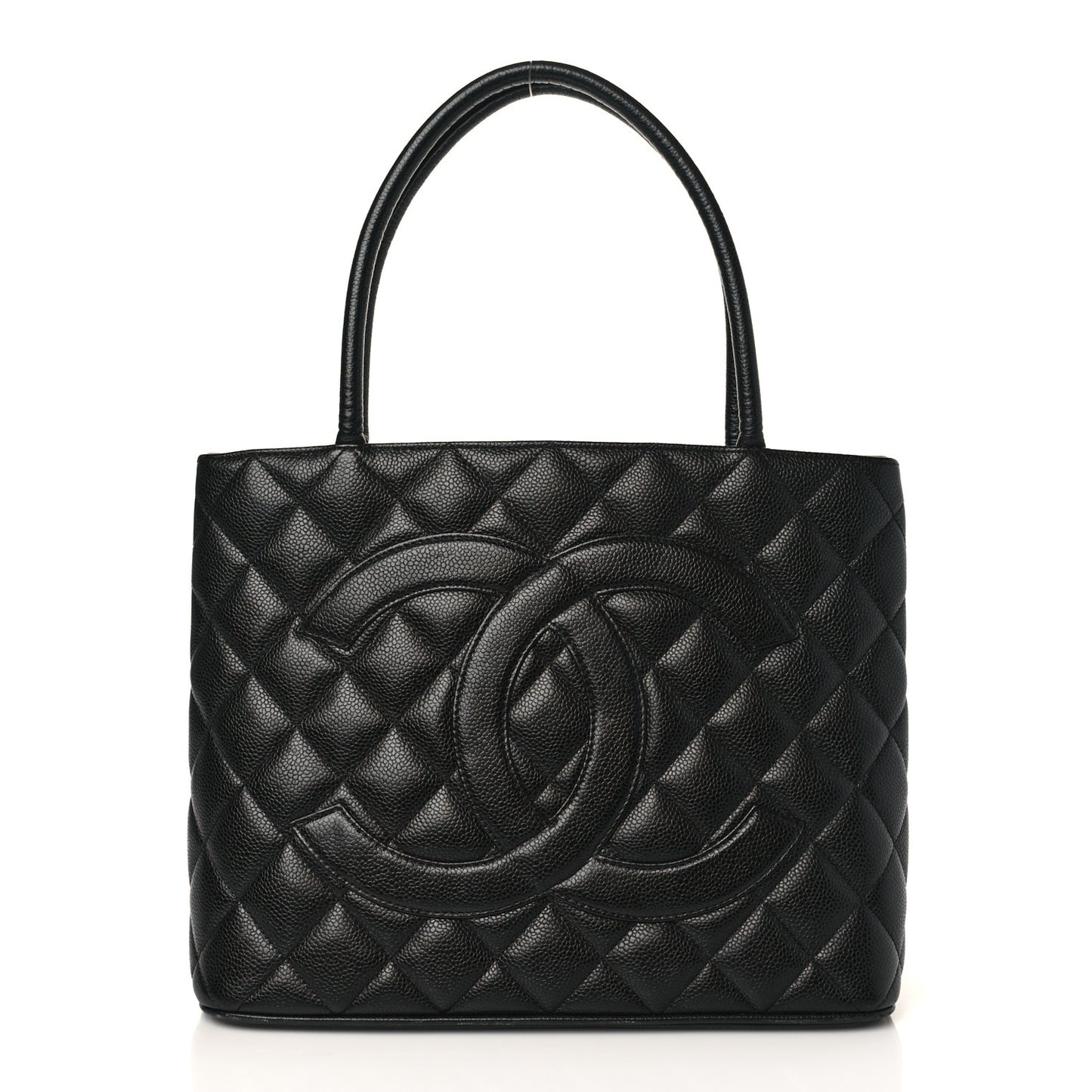 Caviar Quilted Medallion Tote Black