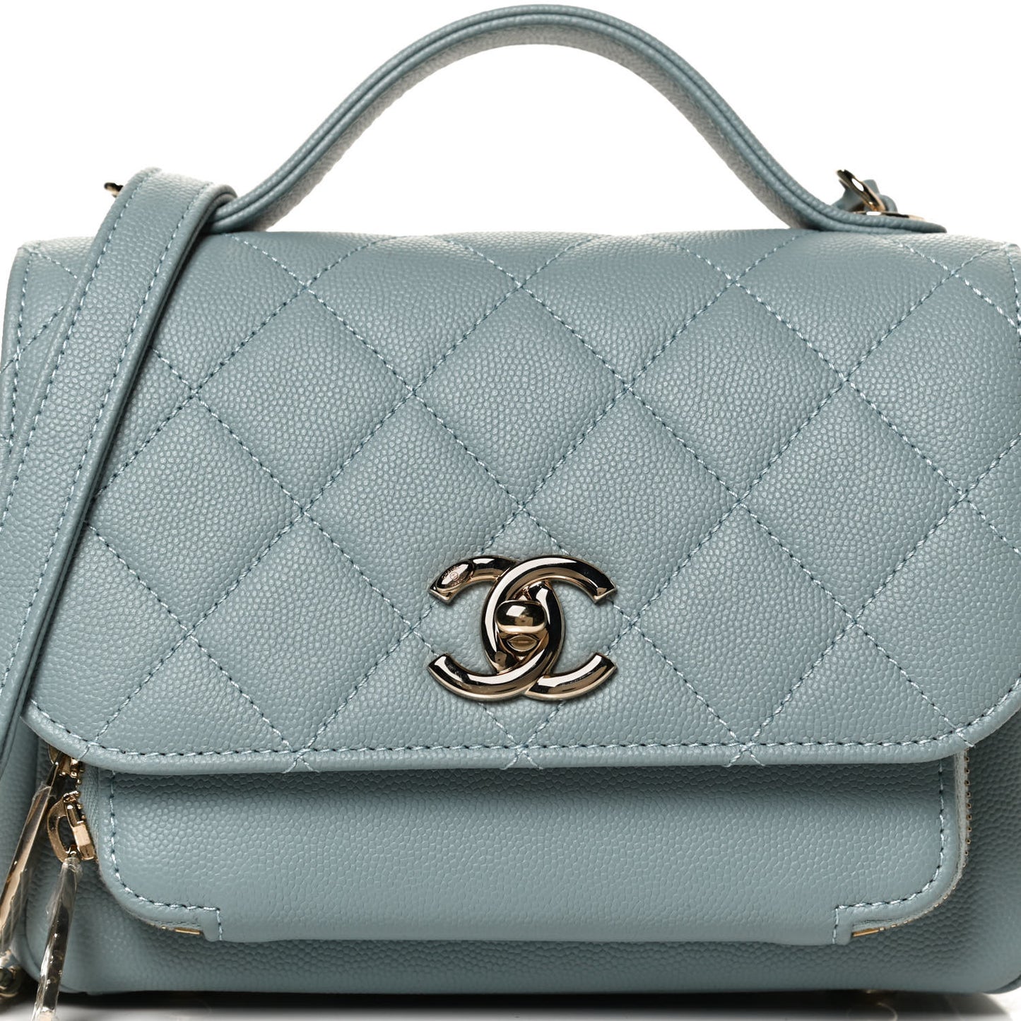 Caviar Quilted Small Business Affinity Flap Blue