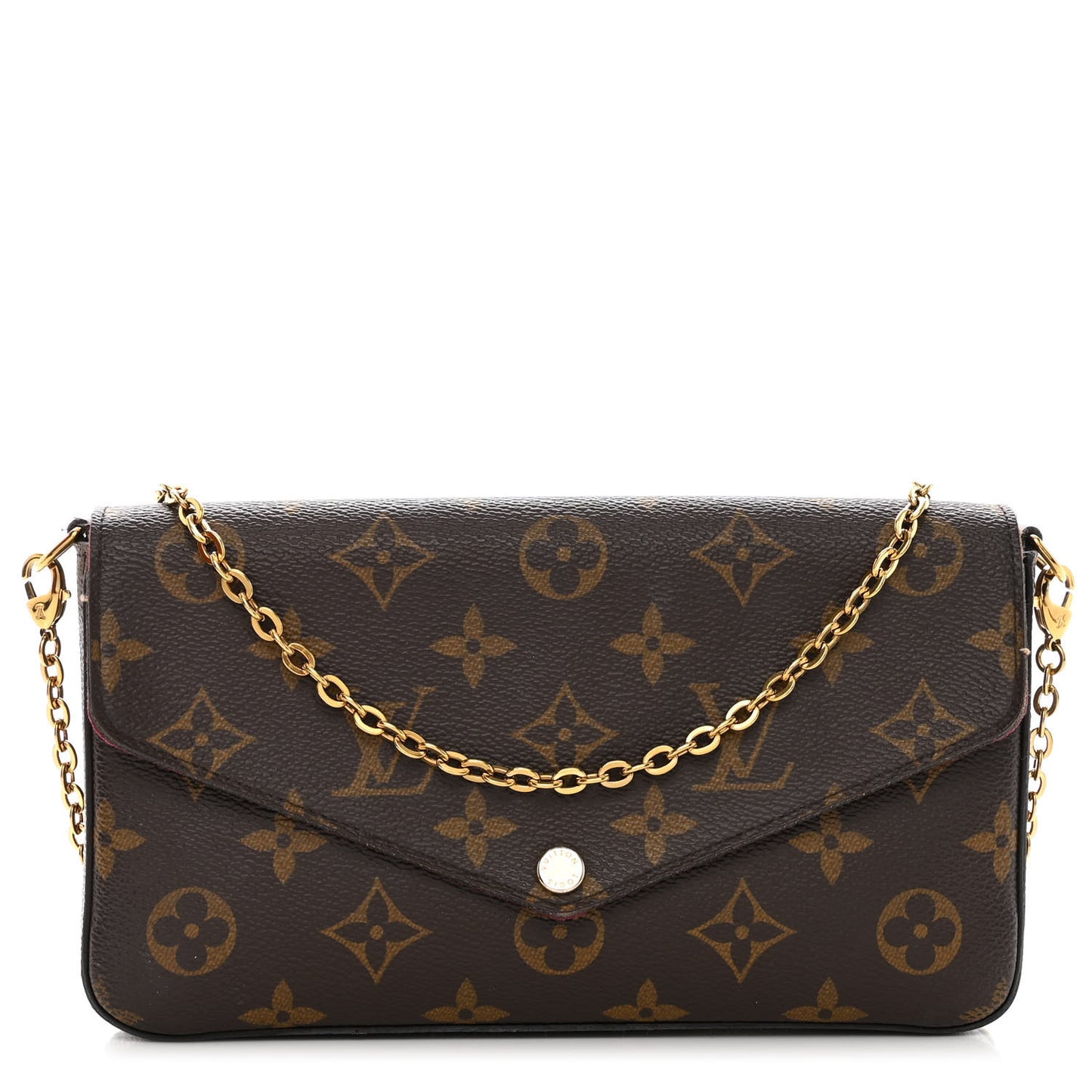 Monogram Pochette Felicie Chain Wallet Fuchsia