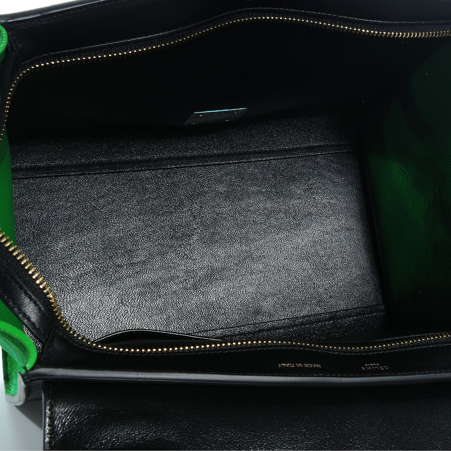 Calfskin and Suede Small Tri-Color Trapeze Green Grass