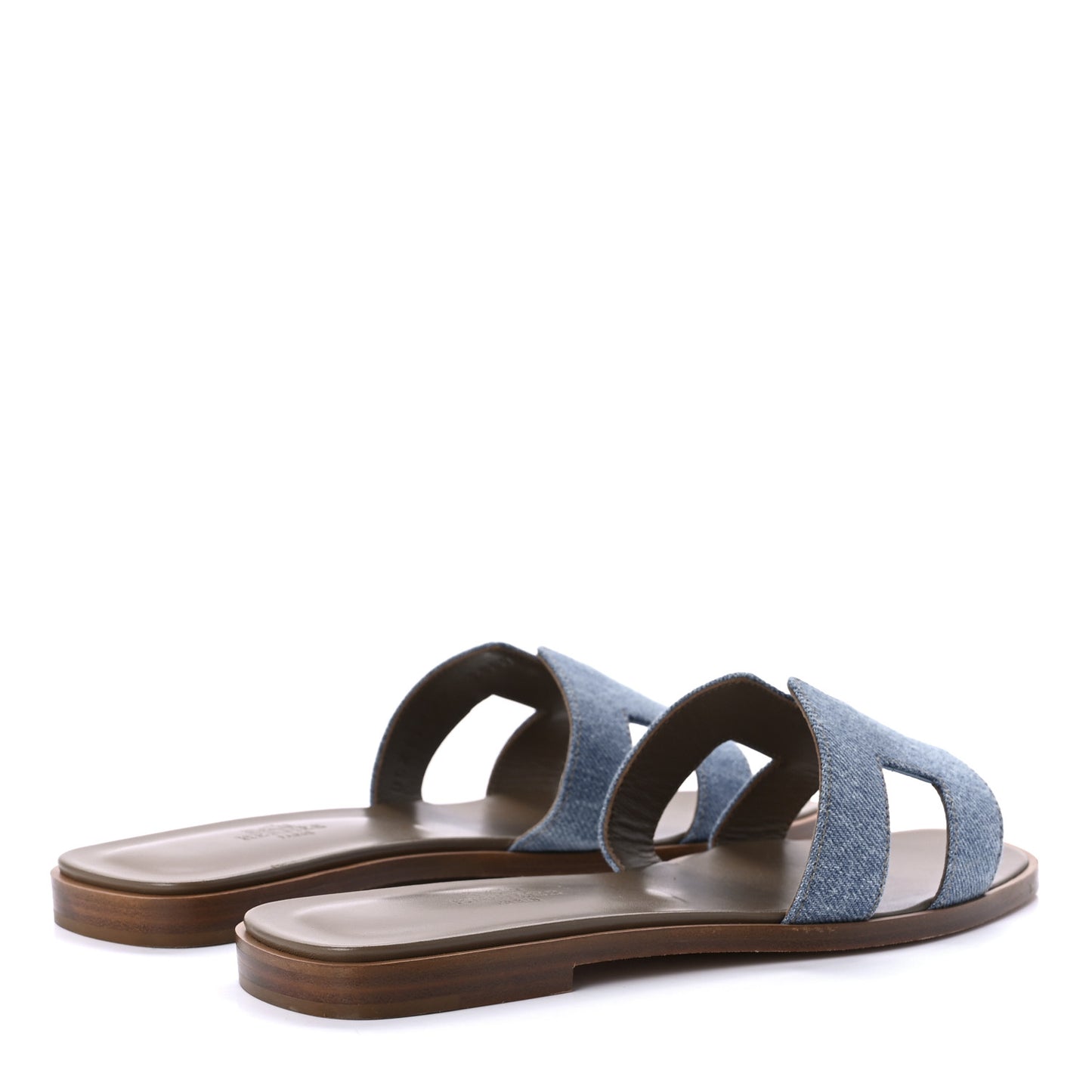 Denim Canvas Oran Sandals 36.5 Bleu Clair