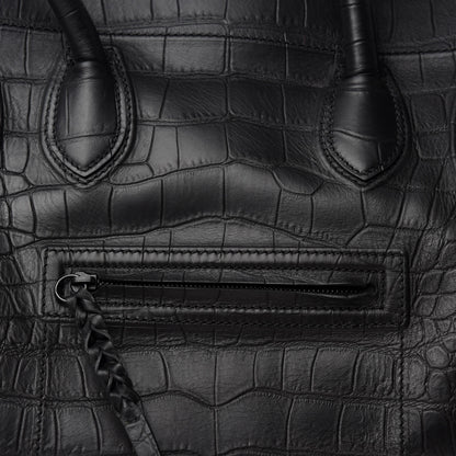 Celine Crocodile Embossed Calfskin Large Phantom Luggage Black 9 of 9