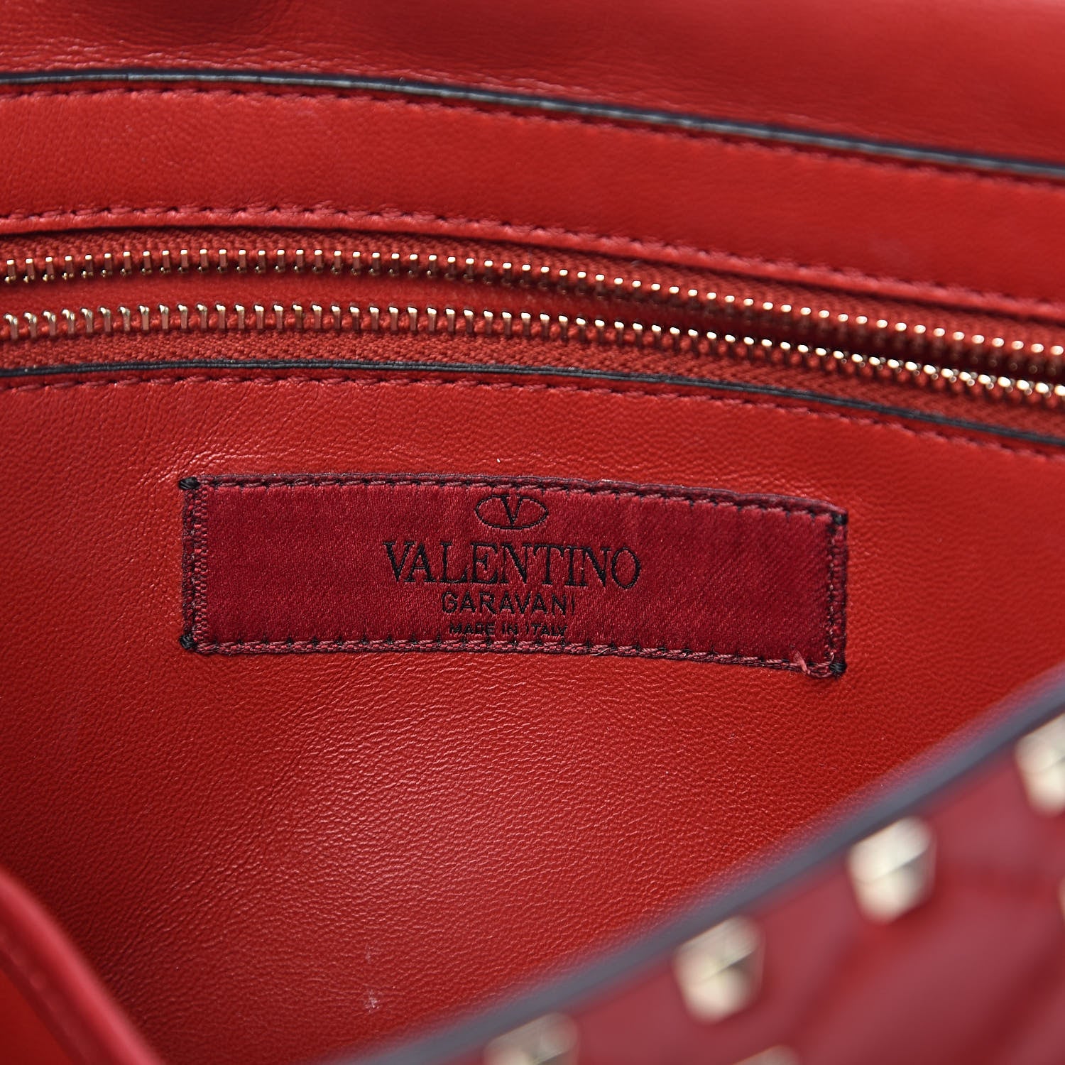 Valentino Garavani Lambskin Large Rockstud Spike Shoulder Bag Red 6 of 12