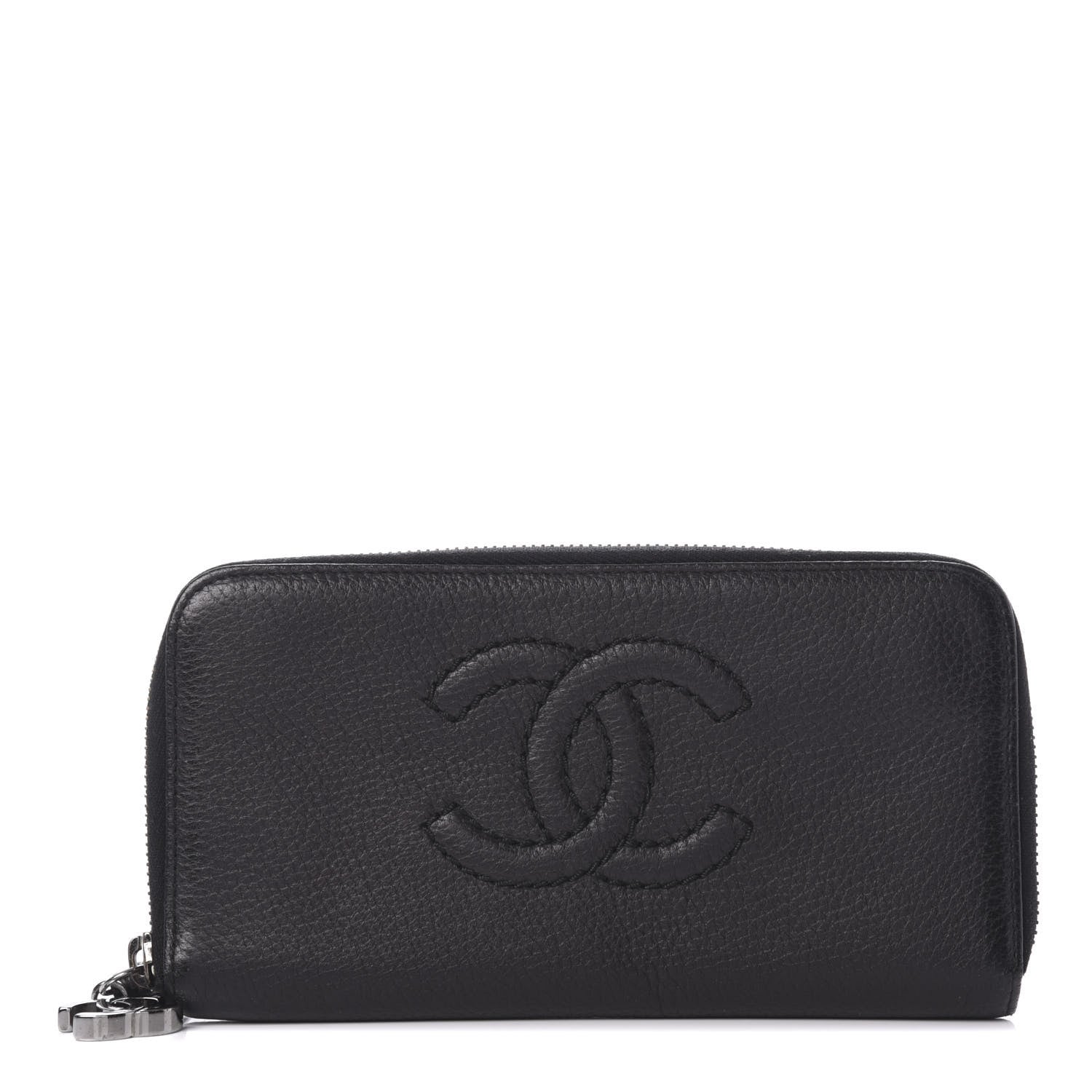 Chanel Calfskin Large Timeless Zip Around Wallet Black 1 of 11
