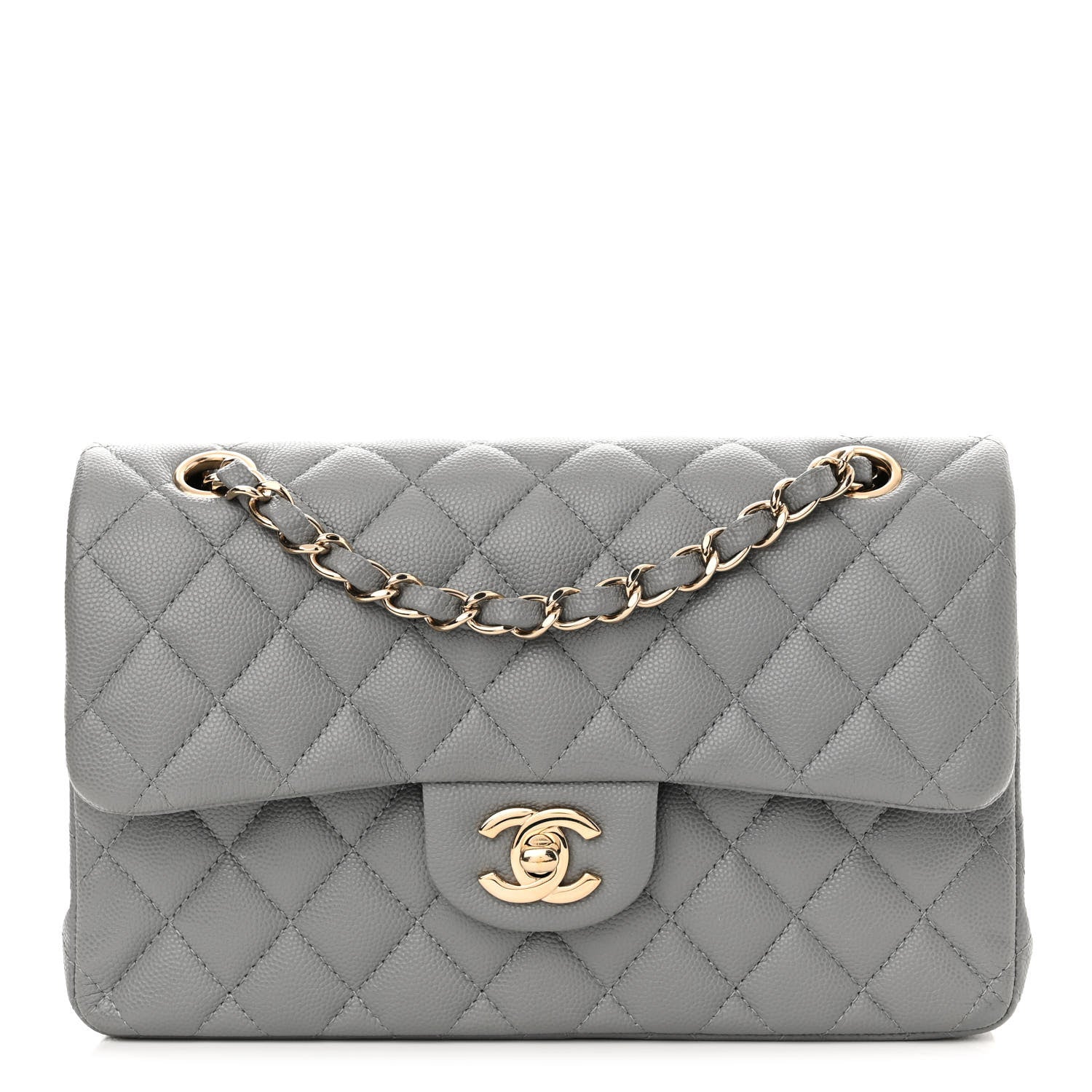Chanel Caviar Quilted Small Double Flap Grey 1 of 10