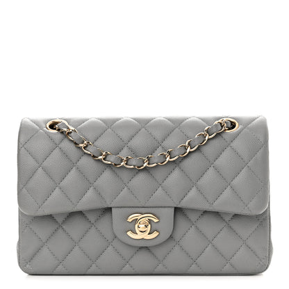 Chanel Caviar Quilted Small Double Flap Grey 1 of 10