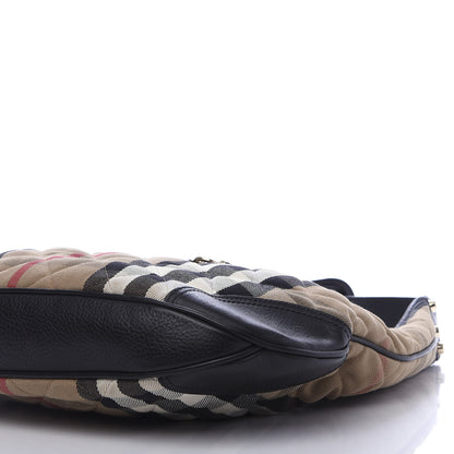 Burberry House Check Quilted Brook Hobo Black 8 of 11