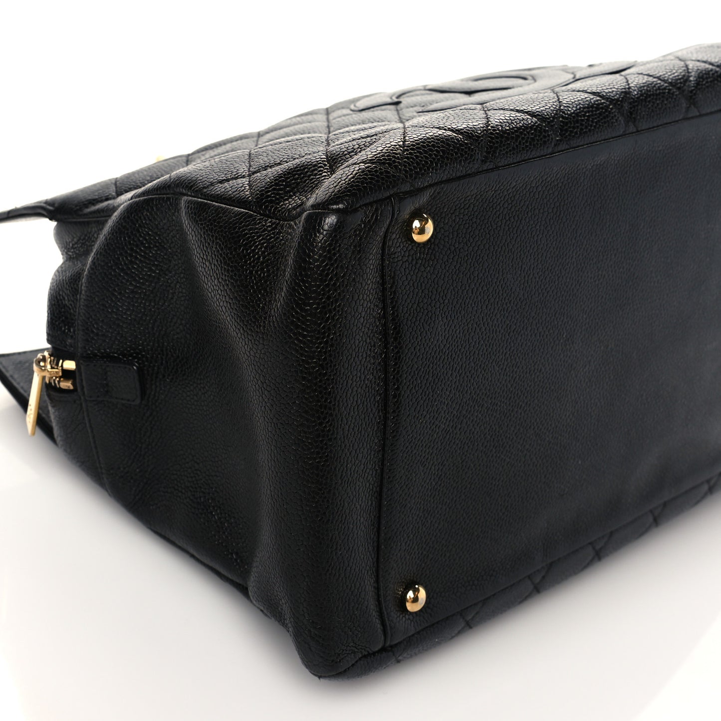 Caviar Quilted Grand Timeless Shopping Tote GTT Black
