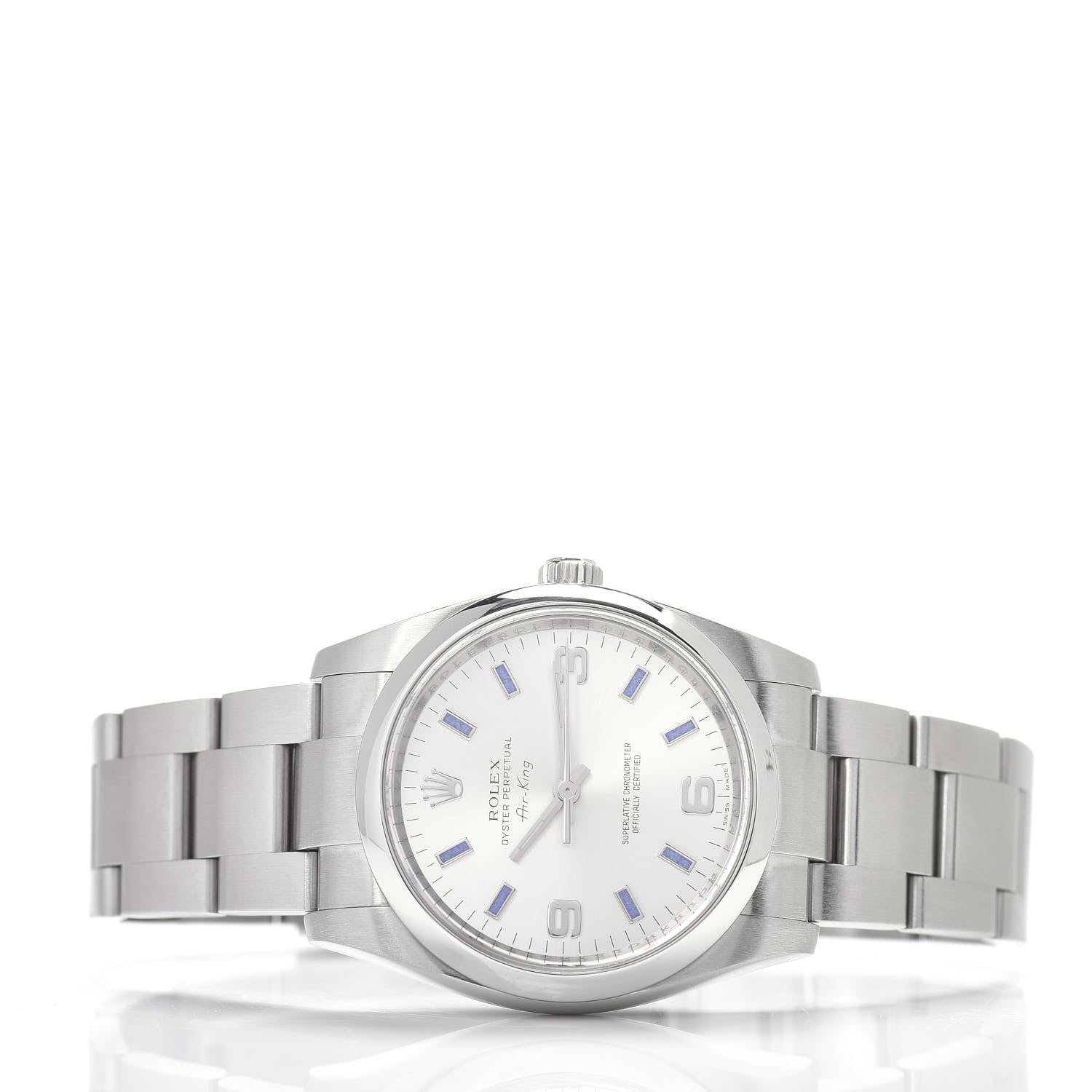 Rolex Stainless Steel 34mm Oyster Perpetual Air-King Watch Blue Index 114200 2 of 4