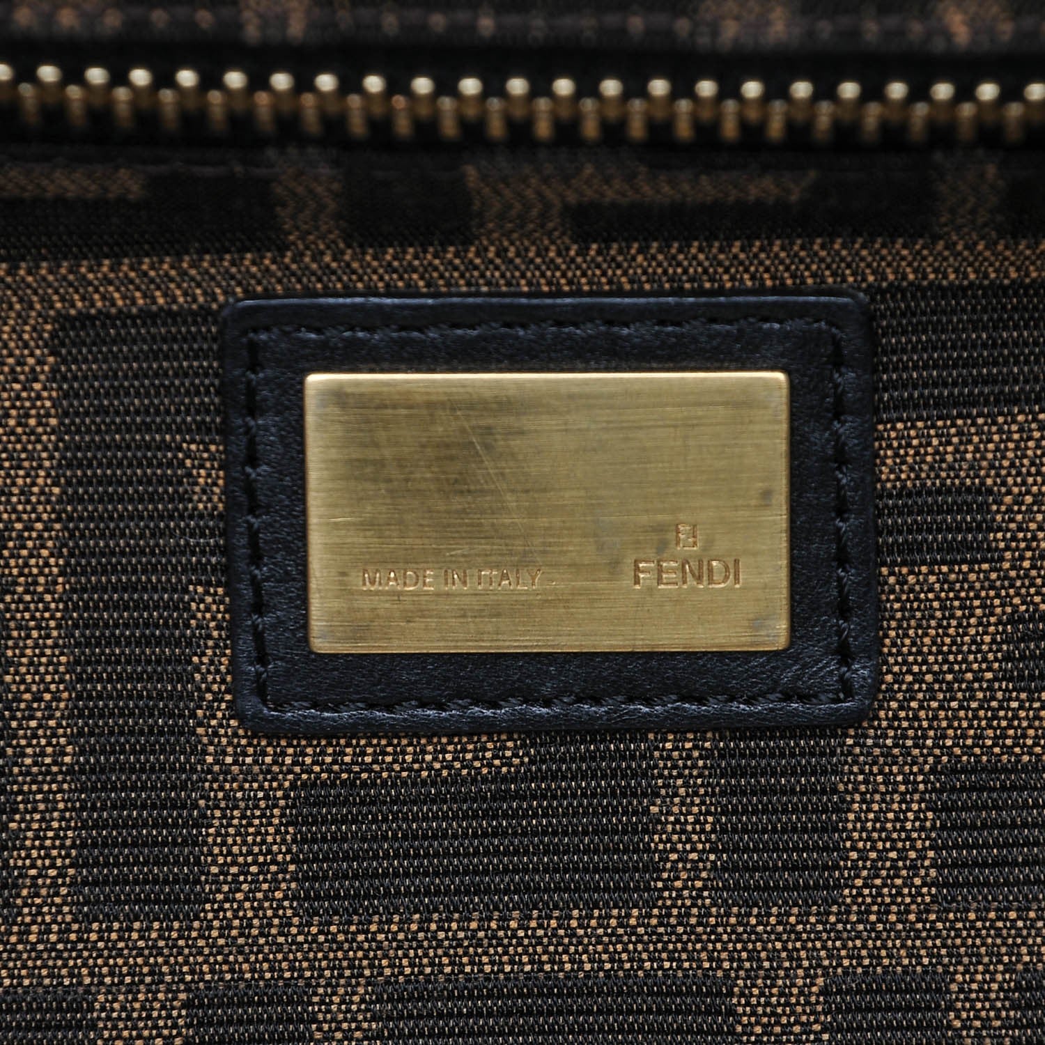 Fendi Goatskin Zucca Large Peekaboo Iconic Satchel Taupe Tobacco Moro 12 of 12