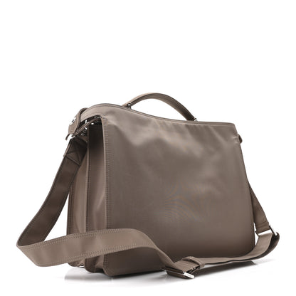 Fendi Nylon Vitello Cover Logo Embossed Medium Peekaboo I SEE U Satchel Rope Milk Black 3 of 9