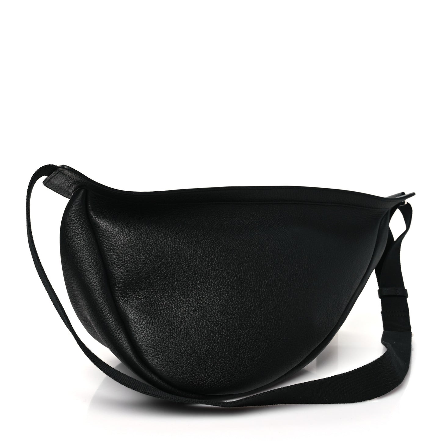 Grained Calfskin Large Slouchy Banana Bag Black