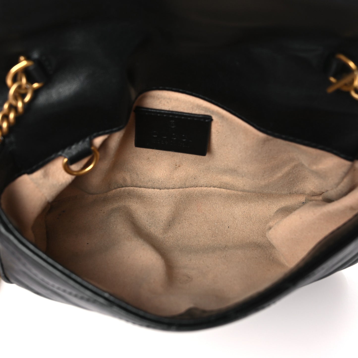 Calfskin Matelasse Super Mini GG Marmont Shoulder Bag Black