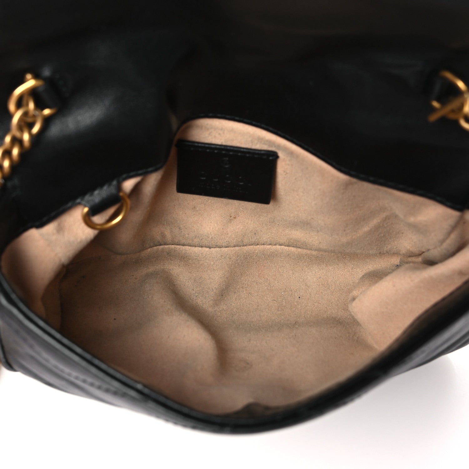 Gucci Calfskin Matelasse Super Mini GG Marmont Shoulder Bag Black 5 of 11