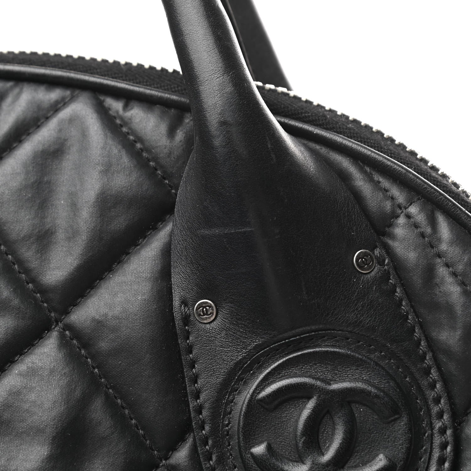 Chanel Coated Canvas Quilted Medium Garment Travel Bag Black 10 of 10