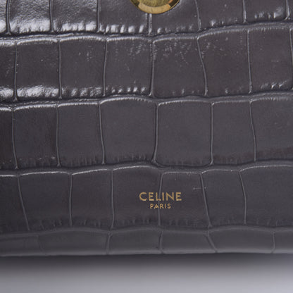 Celine Calfskin Crocodile Embossed Nano Belt Bag Grey 7 of 11