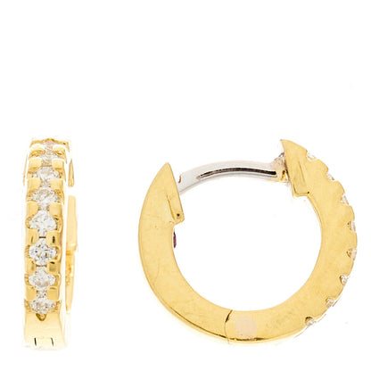Roberto Coin 18K Yellow Gold Diamond XX Small Classic Hoop Earrings 3 of 5