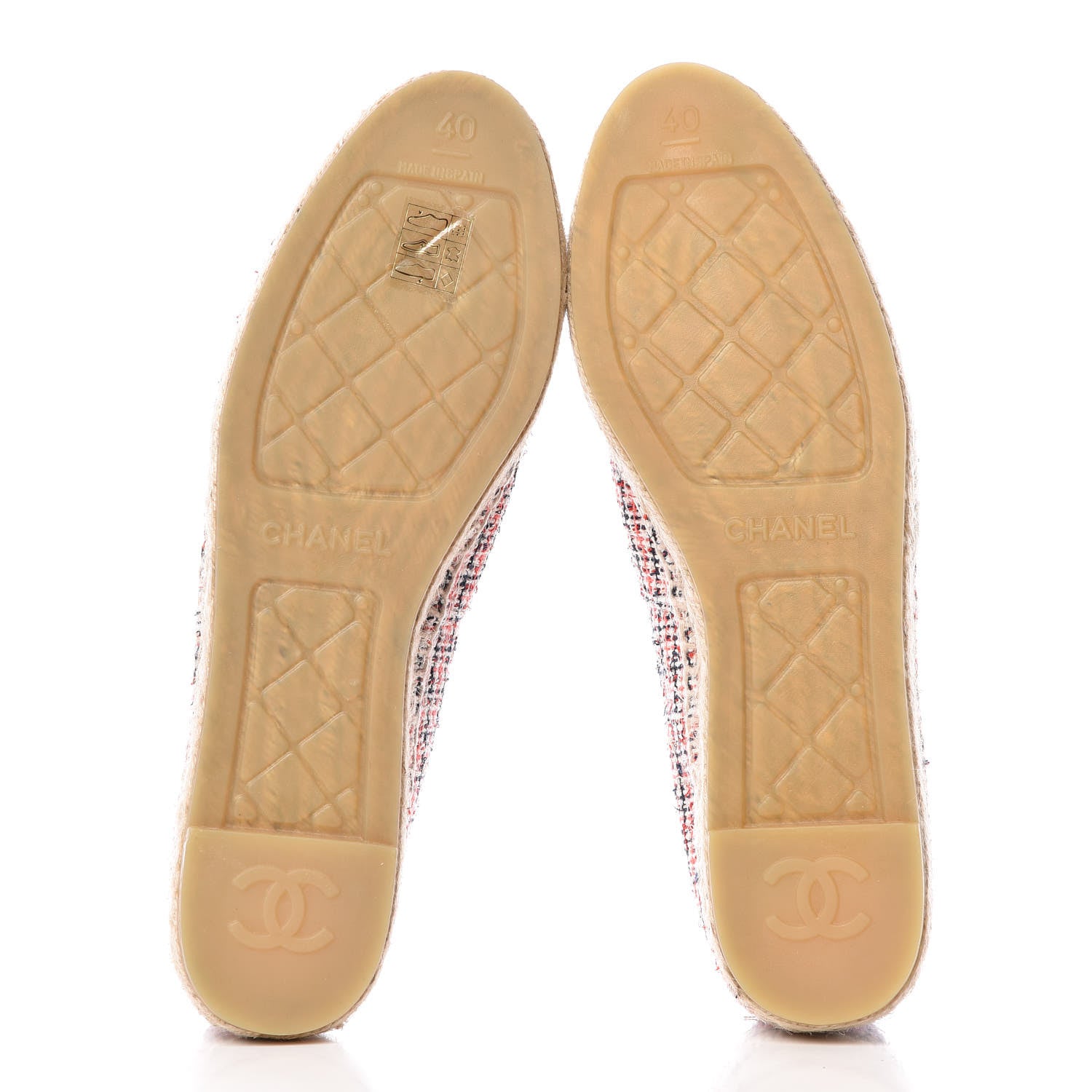 Chanel Tweed Grosgrain CC Espadrilles 40 Red Black White 7 of 8