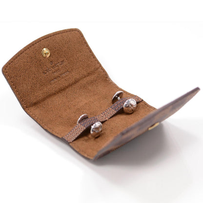 Louis Vuitton Silver Motif Cufflinks w Damier Case 4 of 8