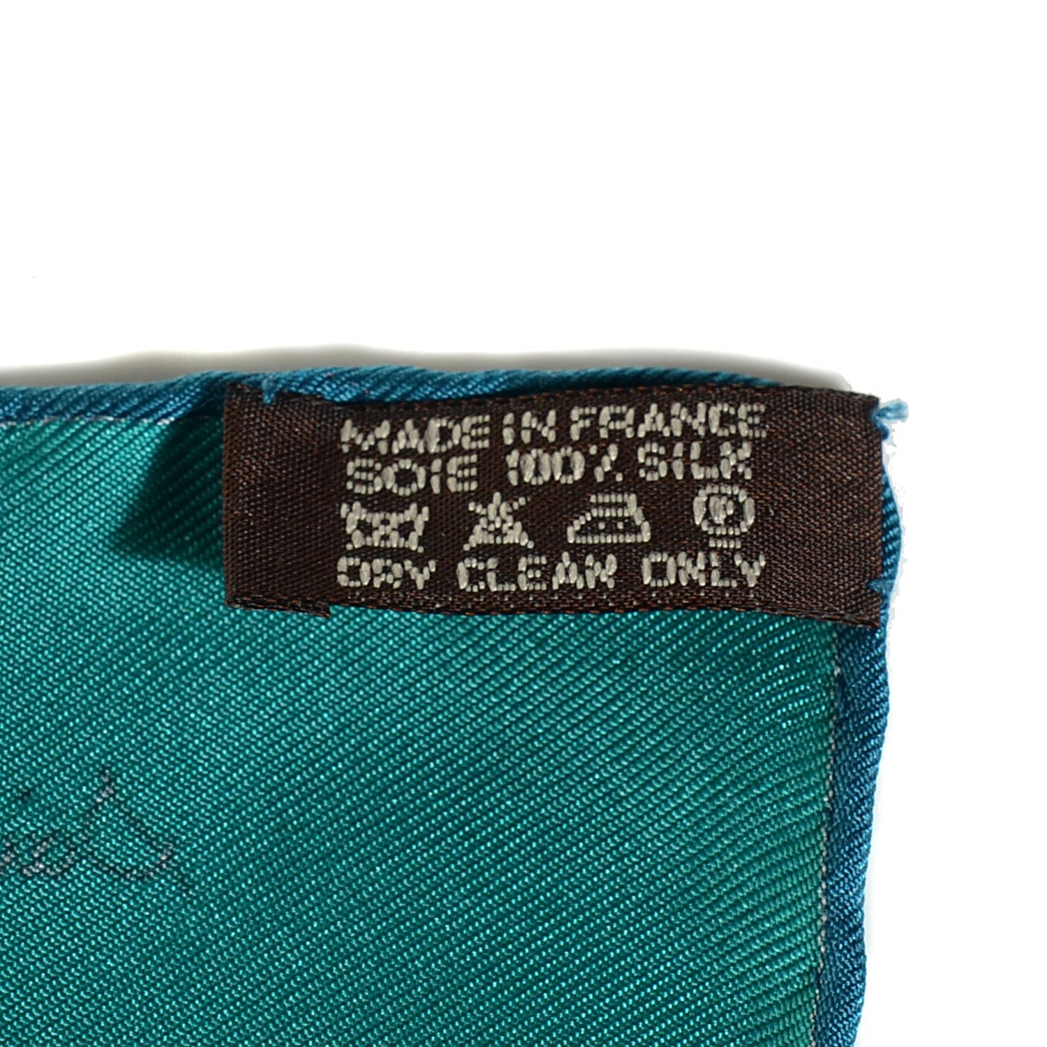 Hermes Silk Les Sportives Pocket Square Vert Bleu 6 of 6