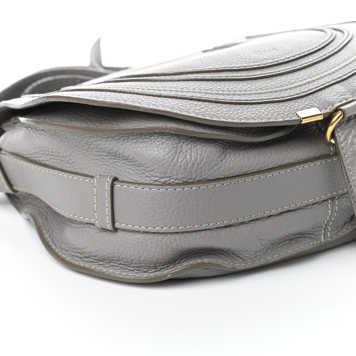 Calfskin Medium Marcie Round Crossbody Bag Cashmere Grey