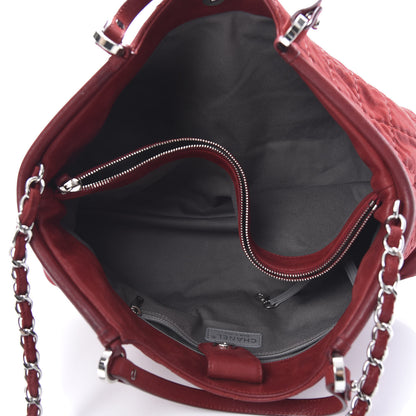 Chanel Iridescent Calfskin Quilted Small Sea Hit Tote Red 5 of 16