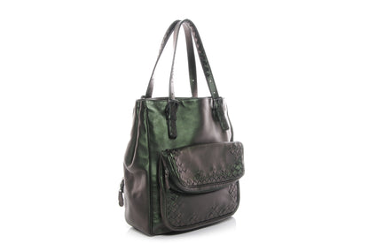 Bottega Veneta Iridescent Scarabee Multi Pocket Tote Bag Green 3 of 8