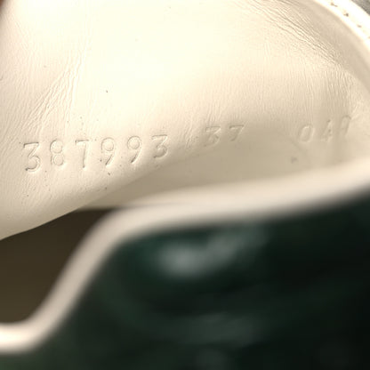 Gucci Calfskin Crocodile Web Womens Ace Sneakers 37 White Green 6 of 9