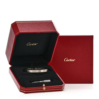 Cartier 18K White Gold Brushed Finish LOVE Bracelet 17 9 of 9