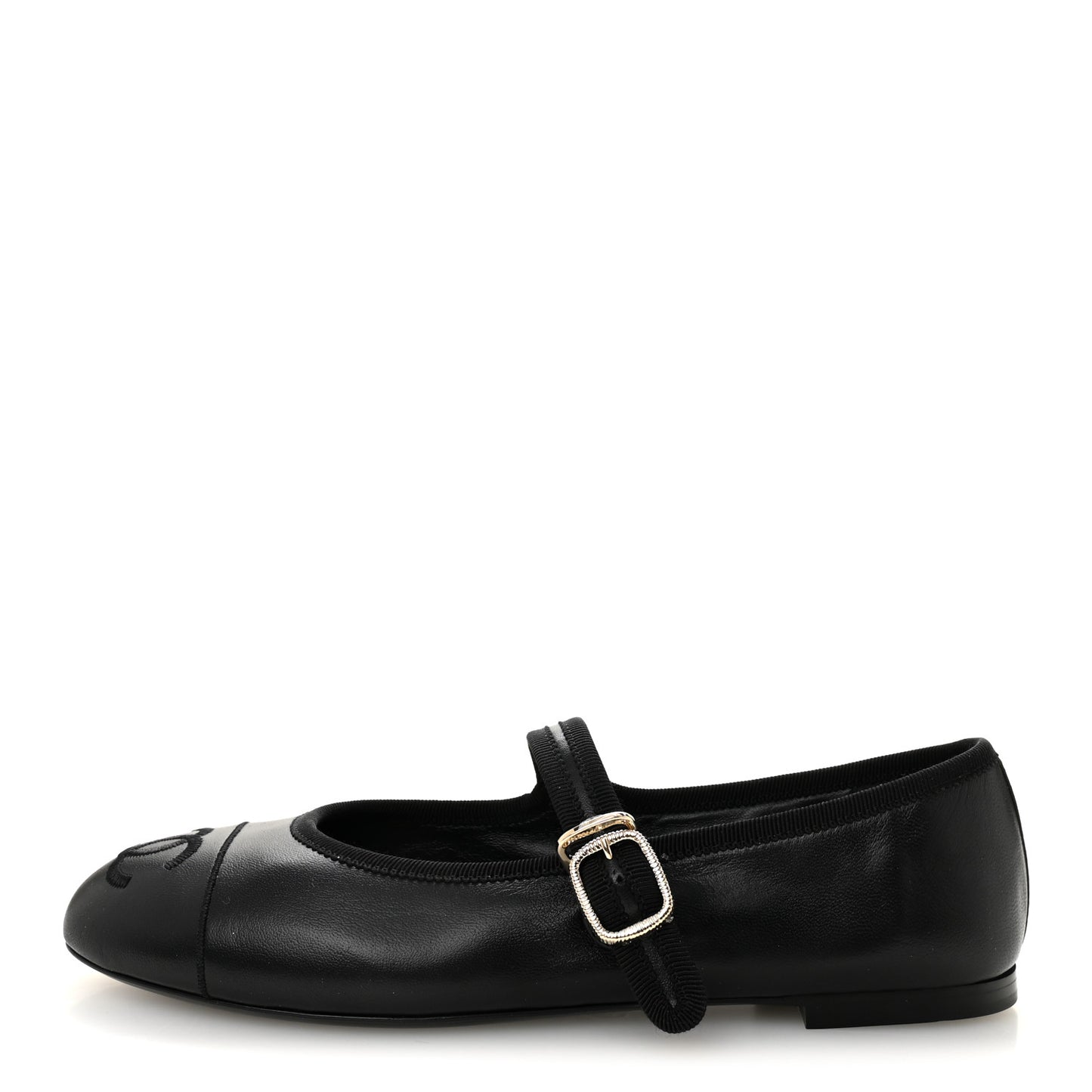 Lambskin Mary Jane Flats 39 Black