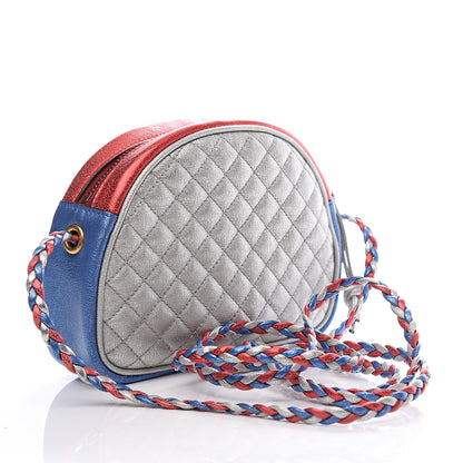 Gucci Laminated Nappa Trapuntata Mini Zumi Dome Shoulder Bag Rosso Marine Argento 2 of 9