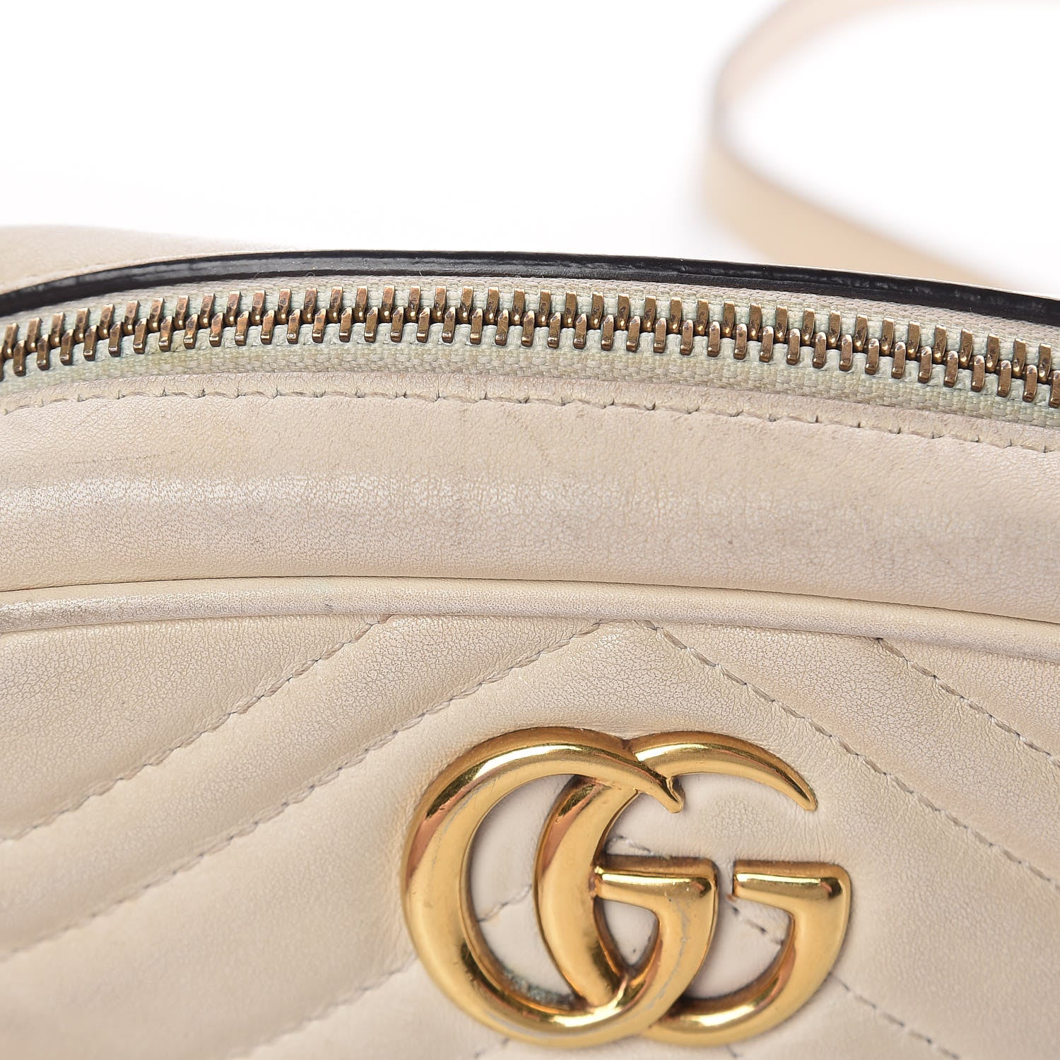 Gucci Calfskin Matelasse Mini GG Marmont Chain Shoulder Bag White 20 of 25