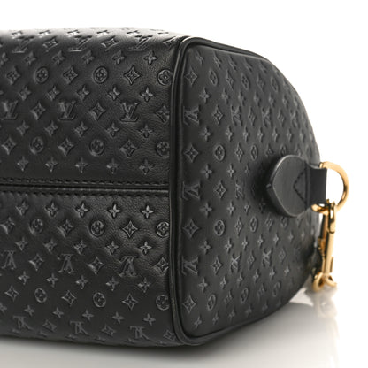 Louis Vuitton Calfskin Nanogram Embossed Speedy 20 Black 8 of 8