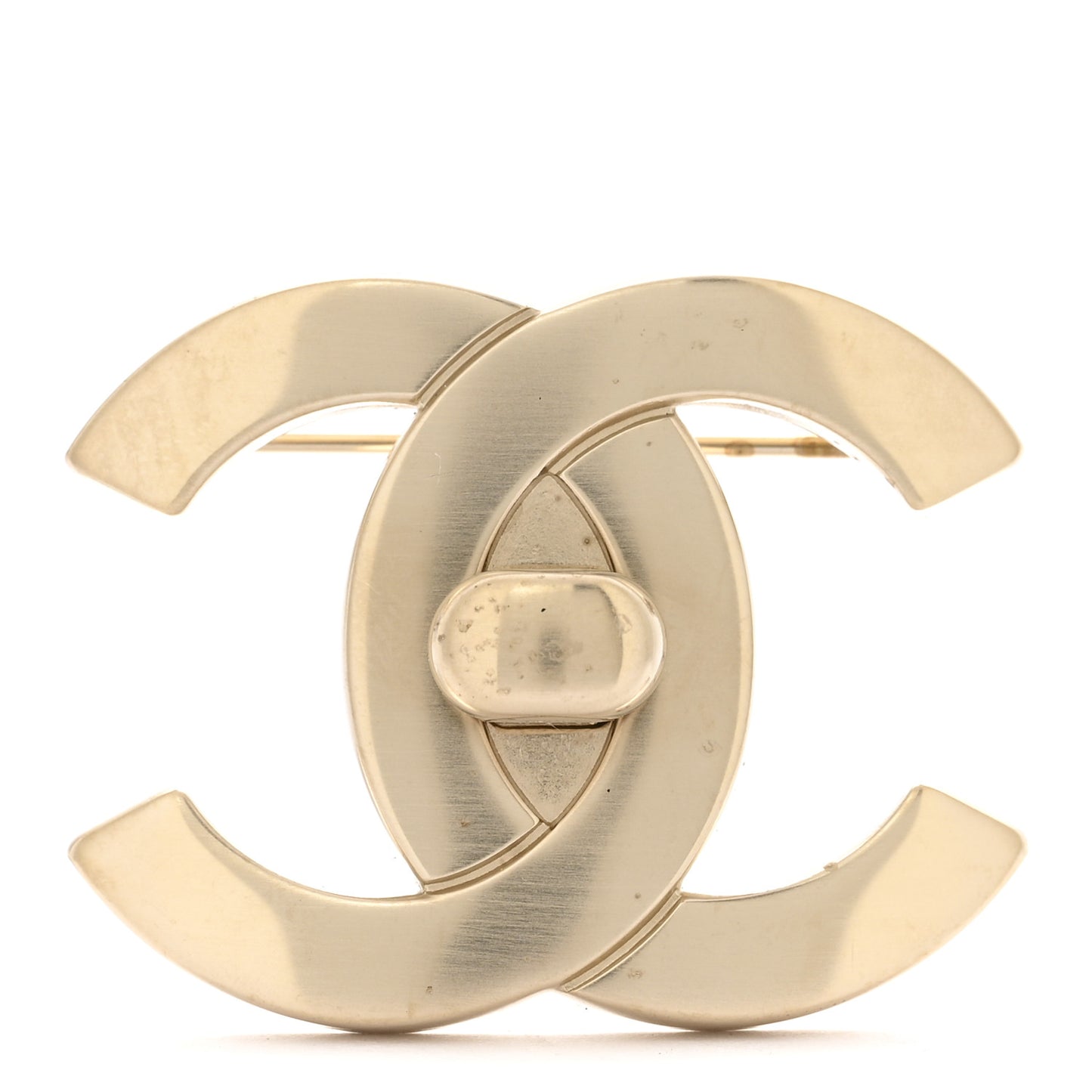 CC Turnlock Brooch Gold