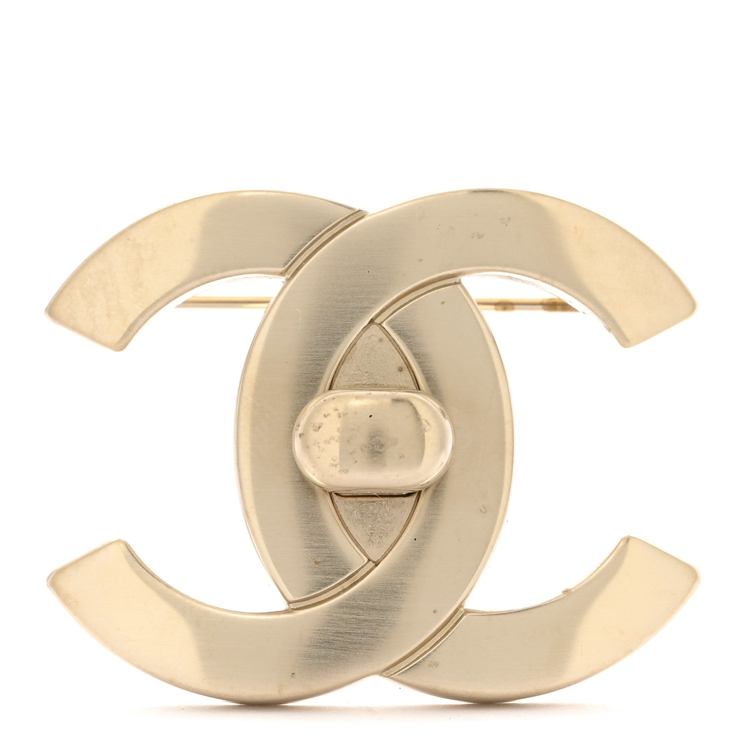 Chanel CC Turnlock Brooch Gold 1 of 4