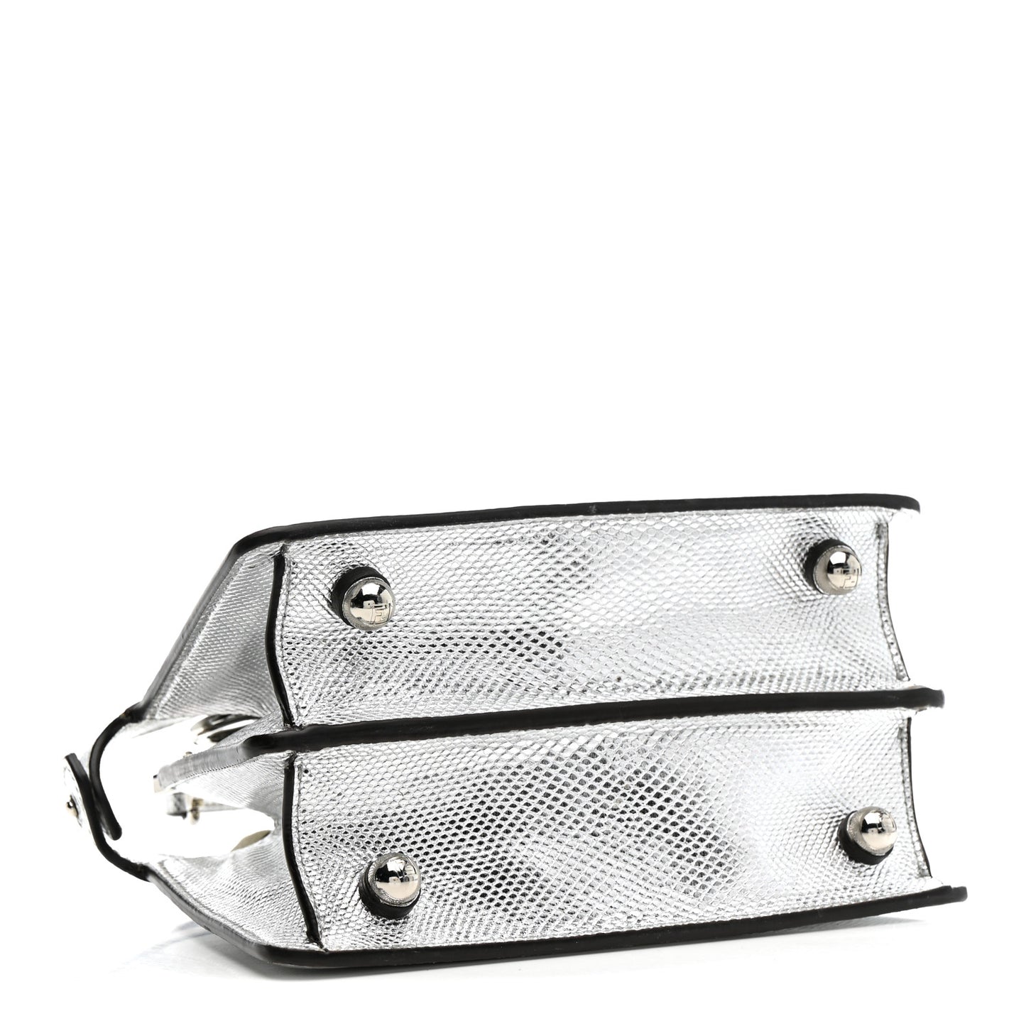Metallic Karung Petite Peekaboo I SEE U Satchel Argento