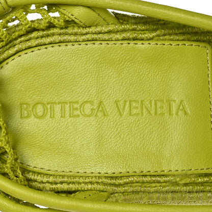 Bottega Veneta Mesh Lambskin Sporty Web Stretch Ankle Tie Espadrilles 38 Kiwi 6 of 8