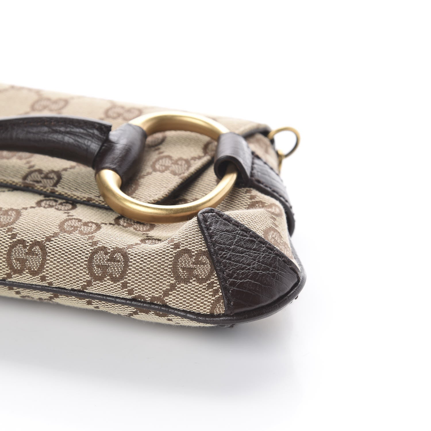 Gucci Monogram Horsebit Clutch Dark Brown 6 of 7