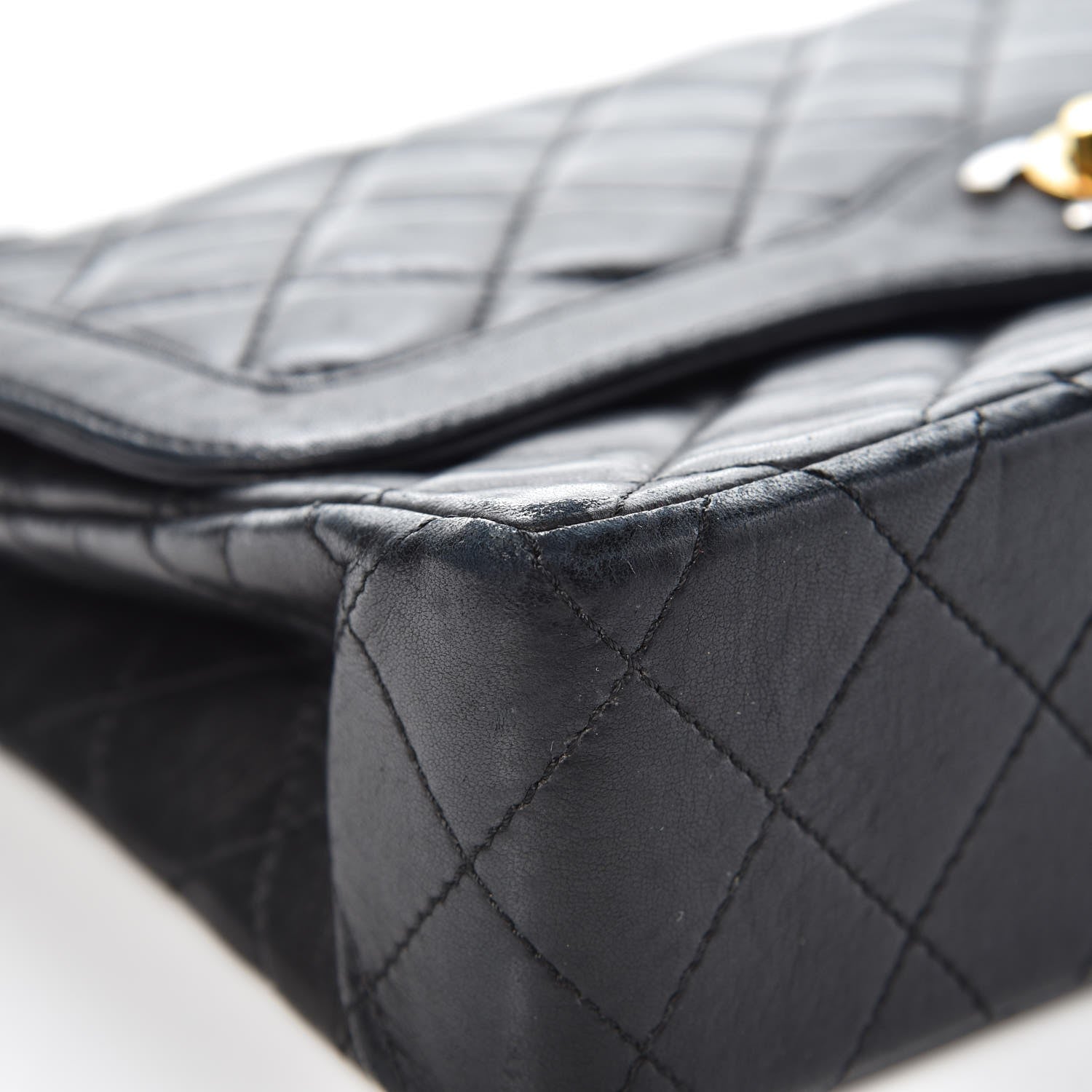 Chanel Lambskin Quilted Medium Double Flap Black 13 of 16