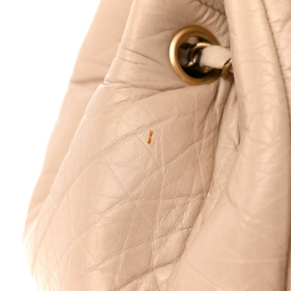 Chanel Aged Calfskin Quilted Large Pondichery Flap Beige 11 of 14
