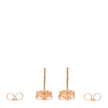 David Yurman 18K Rose Gold Morganite Heart Stud Earrings 3 of 4