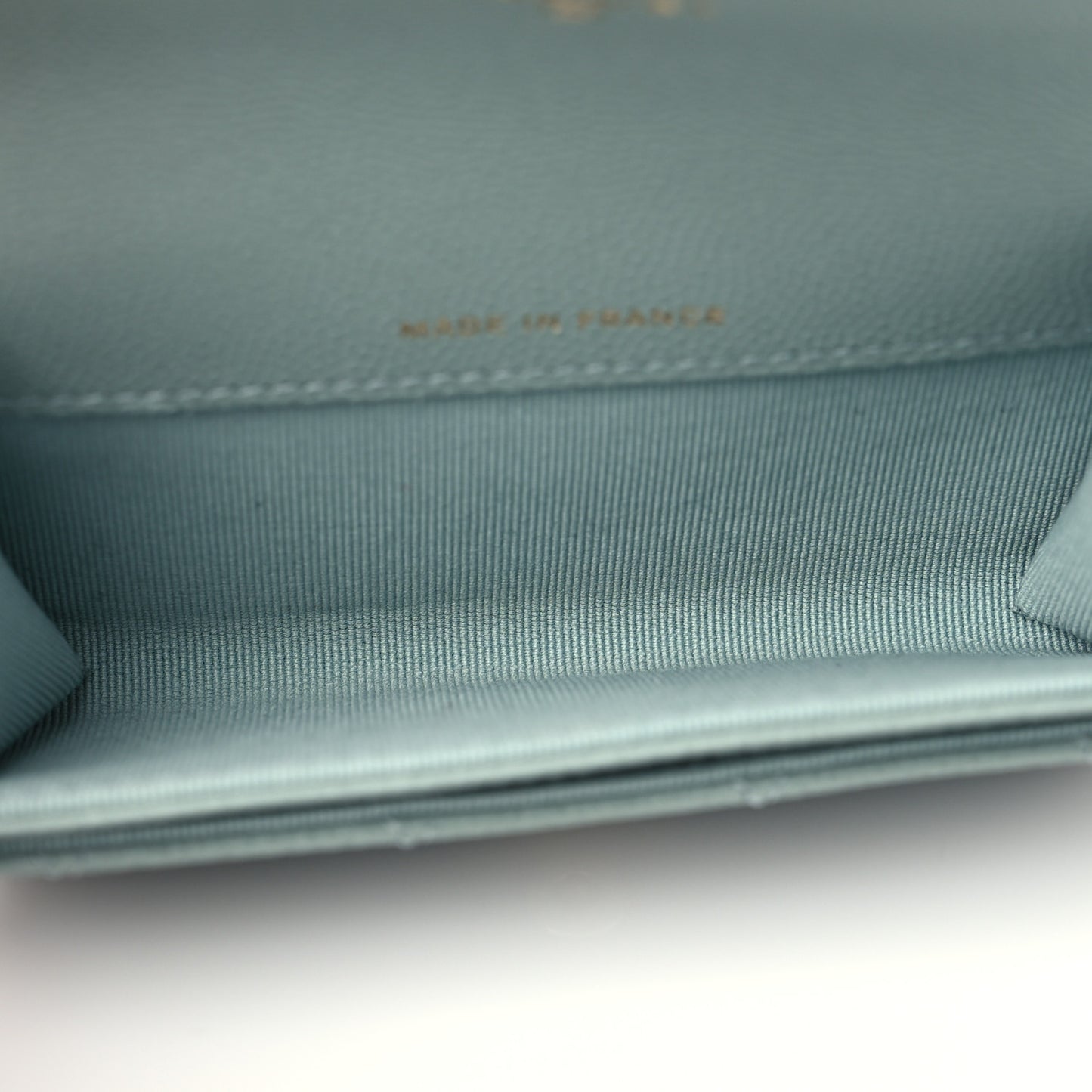 Caviar Quilted Flap Card Holder Wallet Grey