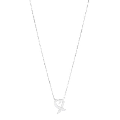 Tiffany Sterling Silver Paloma Picasso Loving Heart Pendant Necklace 1 of 5