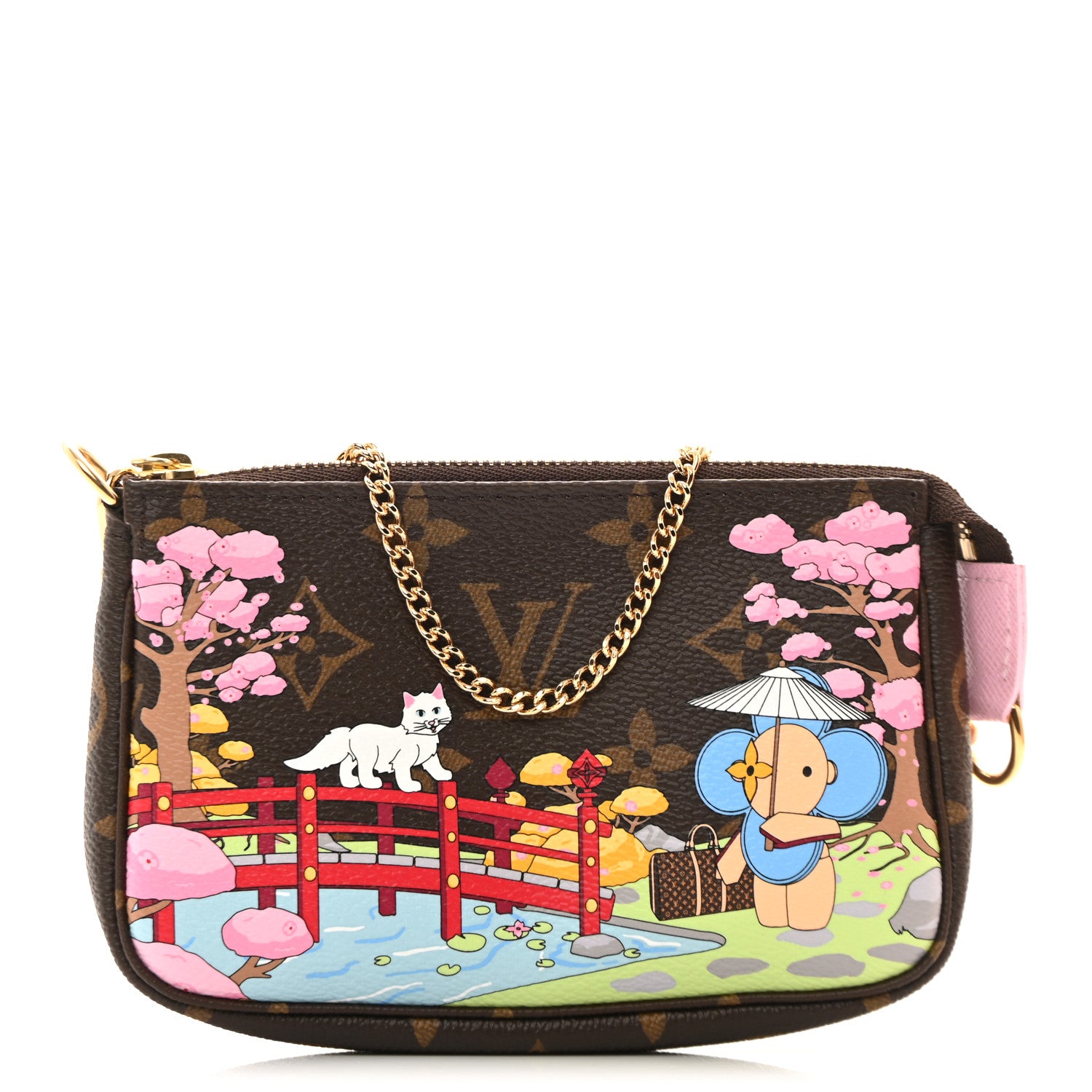 Louis Vuitton Monogram 2021 Christmas Animation Japanese Garden Mini Pochette Accessories  Wisteria Pink 1 of 12
