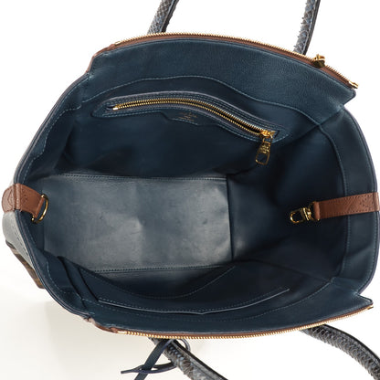 Louis Vuitton Ostrich Python Majestueux Tote MM Blue 5 of 7