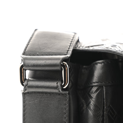 Versace Calfskin Embossed Medusa Messenger Bag Black 12 of 13