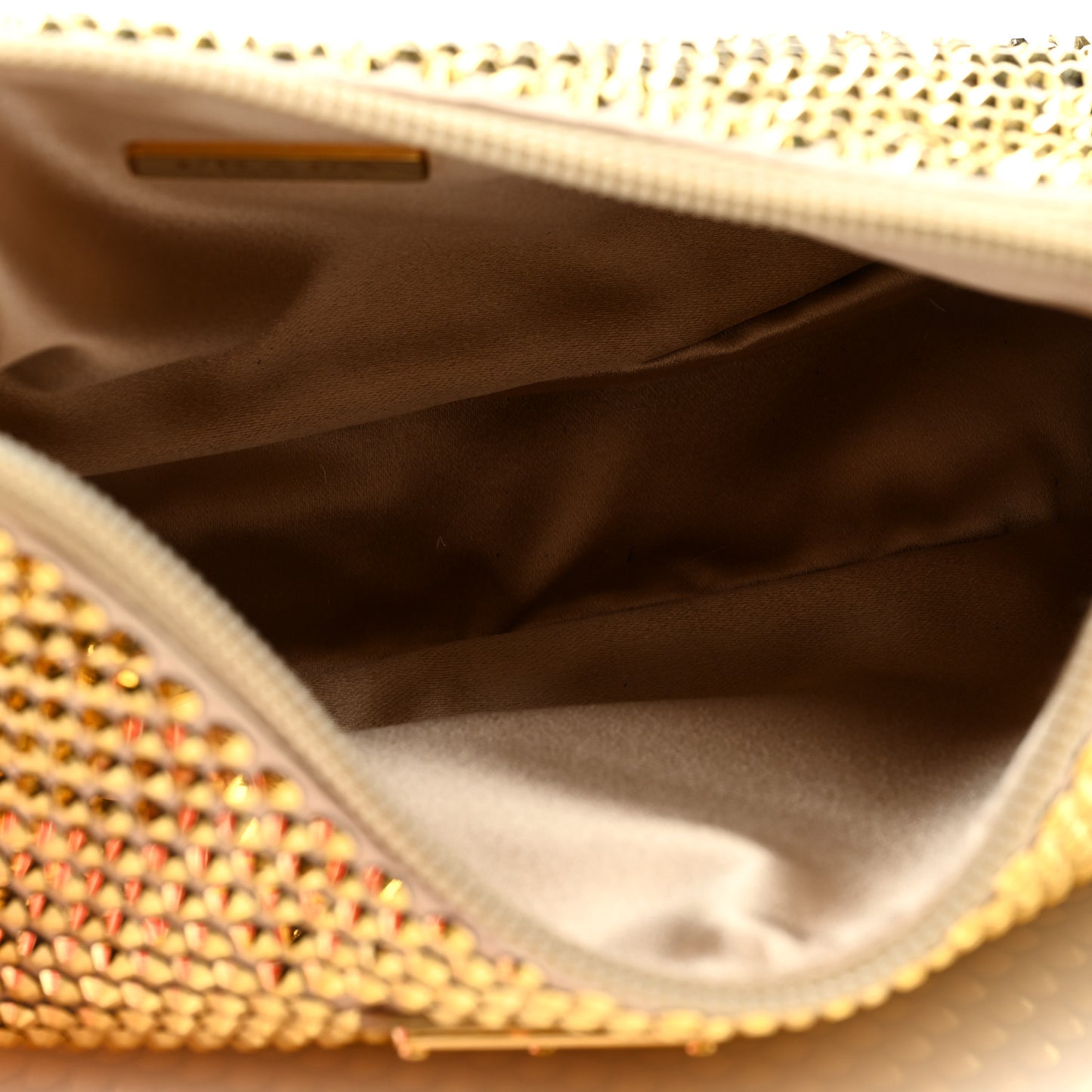 Satin Crystal Mini Re-Edition 2000 Bag Platino